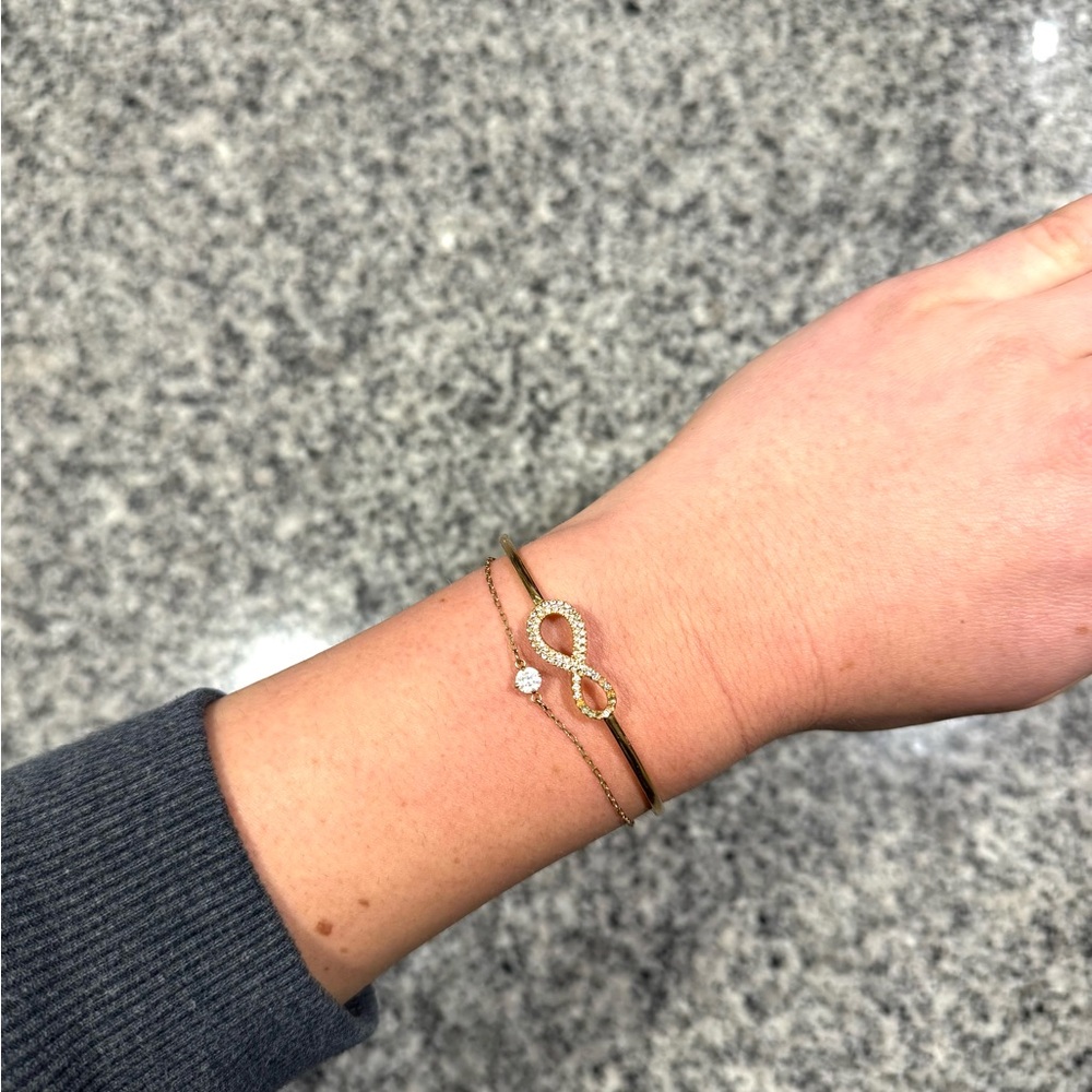 Swarovski Gold Infinity Bracelet with Charm - Limited Edition